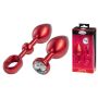 MALESATION Alu-Plug with handle & crystal large, red - 2