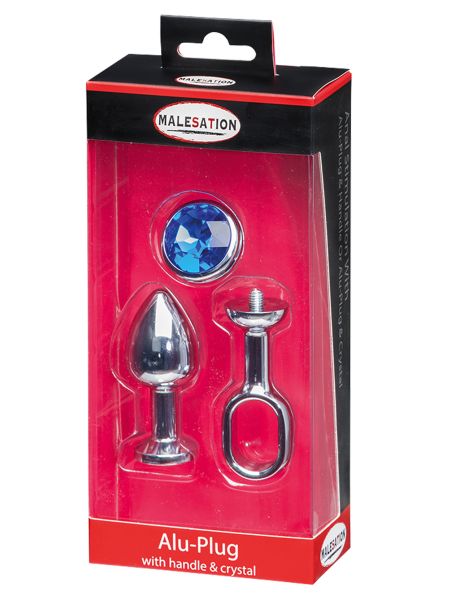 MALESATION Alu-Plug with handle & crystal small, chrome - 3