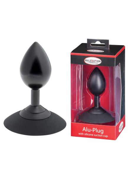 MALESATION Alu-Plug with suction cup large, black