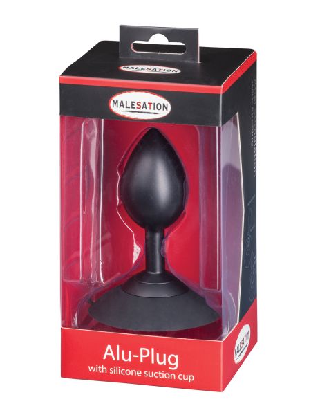 MALESATION Alu-Plug with suction cup large, black - 6