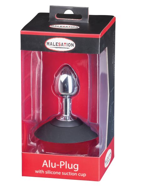 MALESATION Alu-Plug with suction cup small, chrome - 6