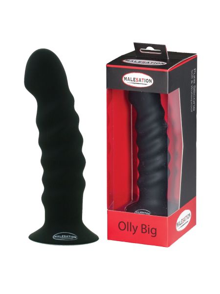 Miękki czarny penis dildo mocna przyssawka 19,7 cm