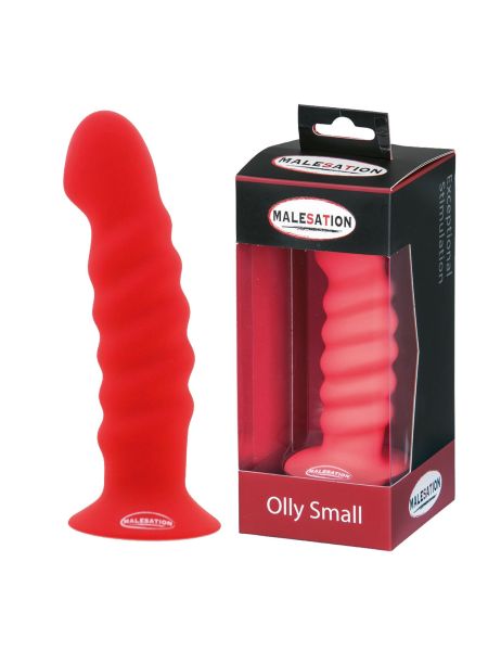 Czerwone ogniste spiralne dildo przyssawka 13,6 cm