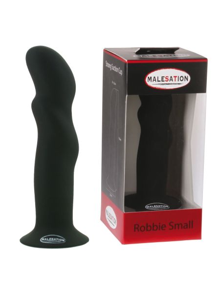 Silikonowe gładkie czarne dildo przyssawką 13,6 cm