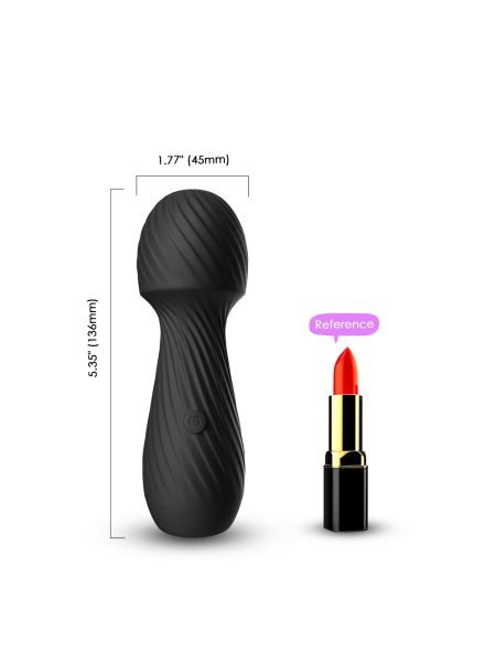 Mini masażer do łechtaczki ciała body wand Dazzle Black - 6