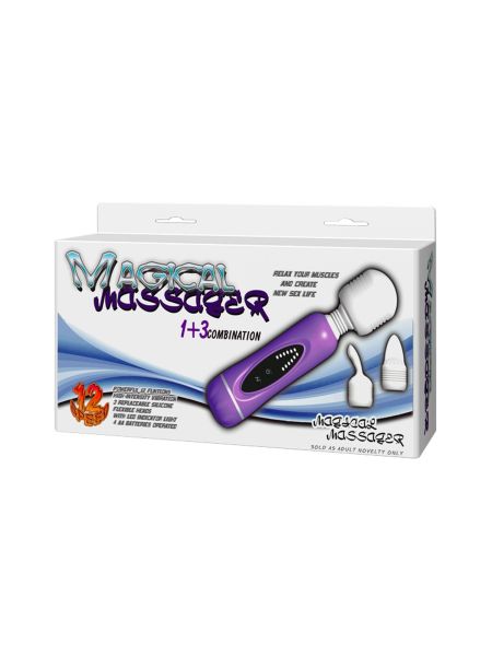 Masażer łechtaczki body wand różdżka z nakładkami - 9