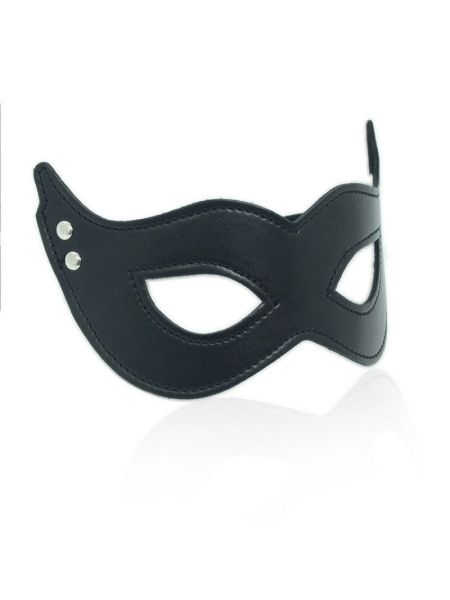 Maska skórzana BDSM Maschera mistery black - 3