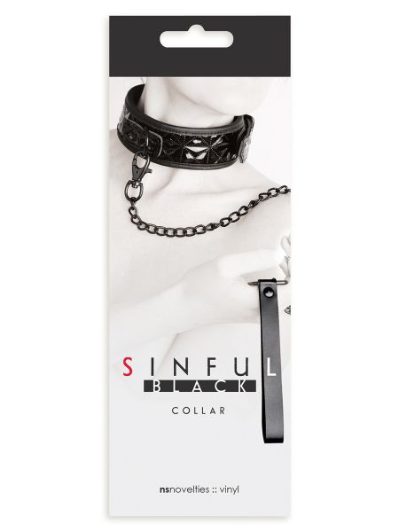 Maska-SINFUL BLINDFOLD BLACK - 4