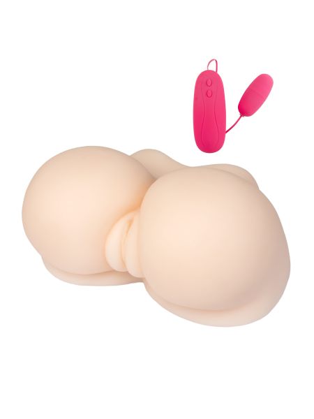 Masturbator realistyczny 2 otwory wibracje 3kg xl