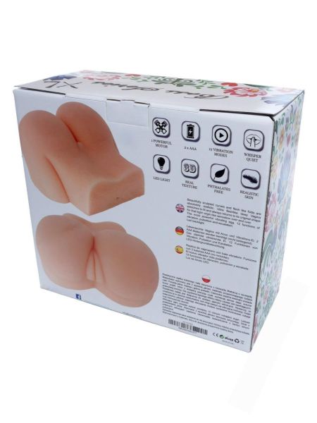 Masturbator realistyczny 2 otwory wibracje 3kg xl - 11