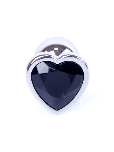 Korek analny stalowy plug kryształ serce 7cm - 2