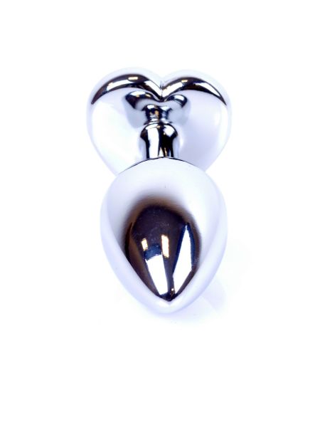 Korek analny stalowy plug kryształ serce 7cm - 4