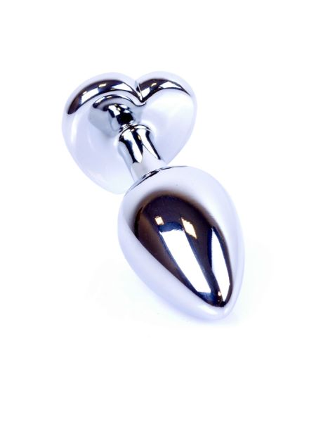 Korek analny stalowy plug kryształ serce 7cm - 6