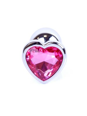 Plug analny korek stalowy kryształ serce 7cm - image 2