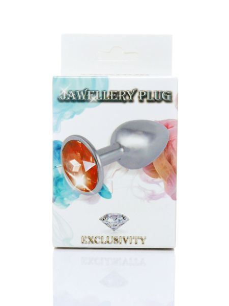 Metalowy stalowy sex korek analny z diamentem 7cm - 5