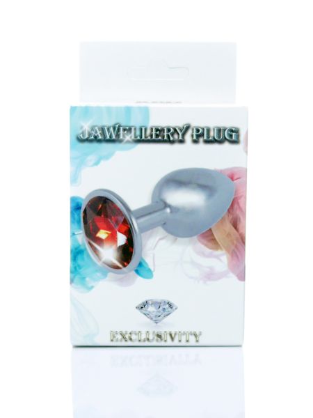 Metalowy stalowy sex korek analny z diamentem 7cm - 5