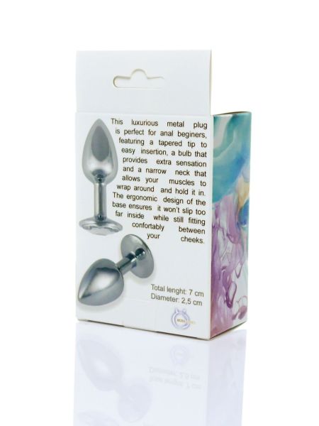 Metalowy stalowy sex korek analny z diamentem 7cm - 6