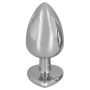 Metalowy stalowy sex korek analny z sercem 9cm - 12