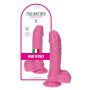 Różowe żylaste dildo gumowe z przyssawką 14,5 cm - 2