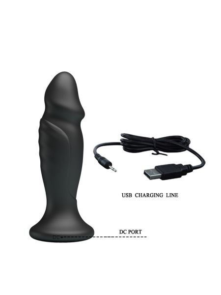 Mini penis korek analny wibrujący na pilota 12cm - 6