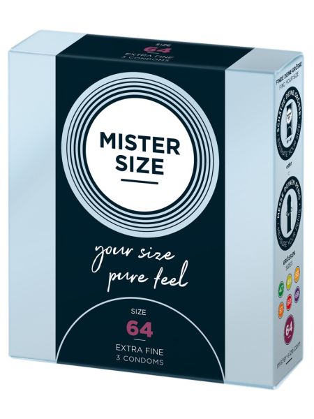 Prezerwatywy dopasowane Mister Size 64 mm 3 szt - 3