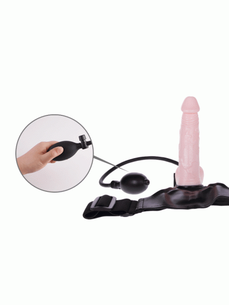 Nadmuchiwany powięszany strap-on penis dildo 16cm - 5