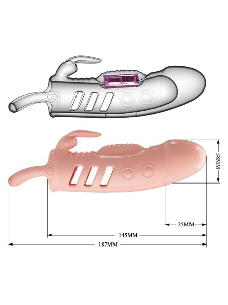 Nakładka na penisa powiększająca z sex wibracjami - 9
