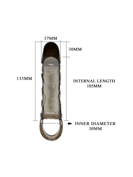 Nakładka na penisa przedłużająca pogrubiająca 15cm - 6