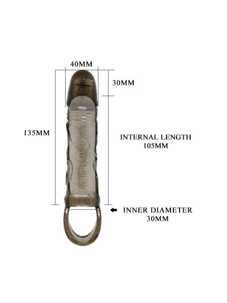 Nakładka na penisa przedłużka wibrująca plus 3cm - 7