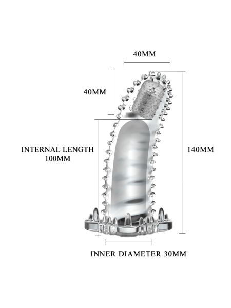 Nakładka na penisa z kolcami przedłużająca 18cm - 3