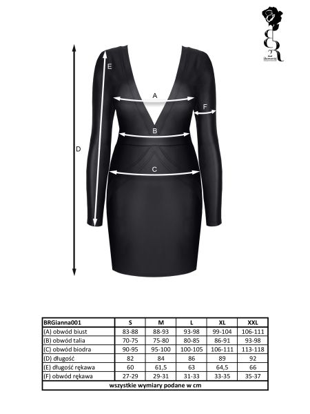 Bielizna - BRGIANNA001 sukienka czarna rozmiar M - 8