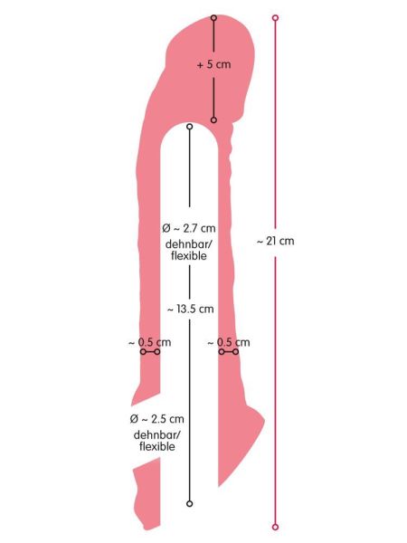 Nasadka rozciągliwa na penisa jądra wydłuża 21cm - 15