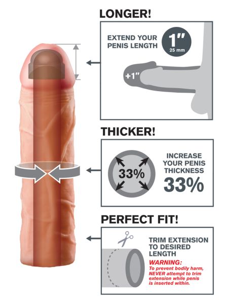 Naturalna rozciągliwa przedłużka penisa nakładka - 6