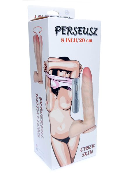 Dildo penis z rotacją i przyssawką jądrami 23cm - 3