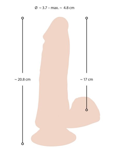 Realistyczne miękkie dildo z przyssawką 20,8 cm - 8