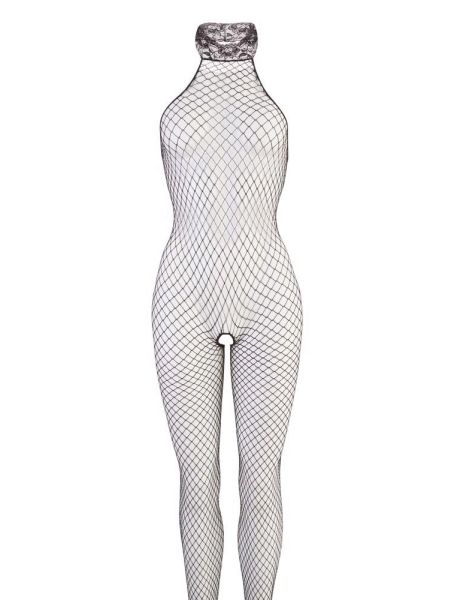 Podniecający bodystocking siatka rozcięty krok S/M - 7