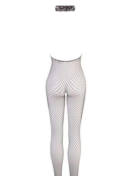 Podniecający bodystocking siatka rozcięty krok S/M - 12