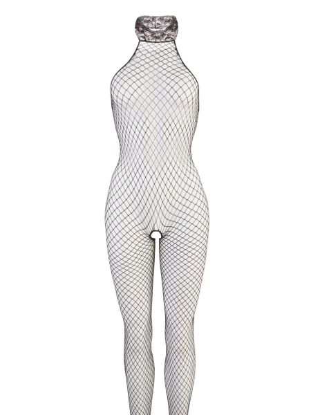 Podniecający bodystocking siatka rozcięty krok S/M - 6