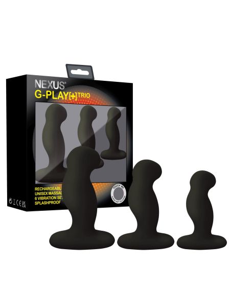 Nexus - G-Play Trio Plus Unisex Vibrator Pack S/M/L Black