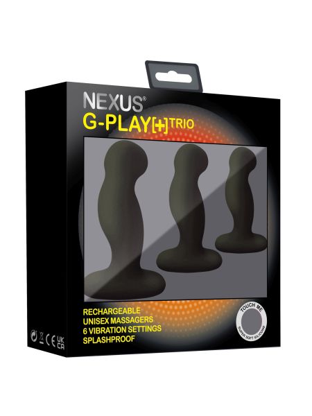 Nexus - G-Play Trio Plus Unisex Vibrator Pack S/M/L Black - 5