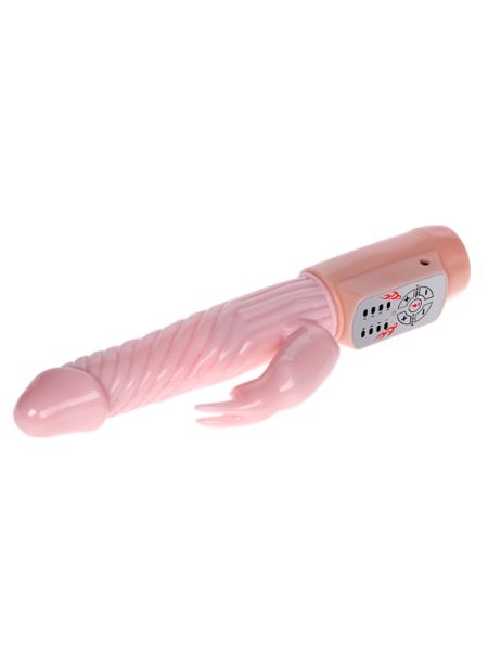 Ogrzewany wibrator z sex masażerem łechtaczki 21cm - 3
