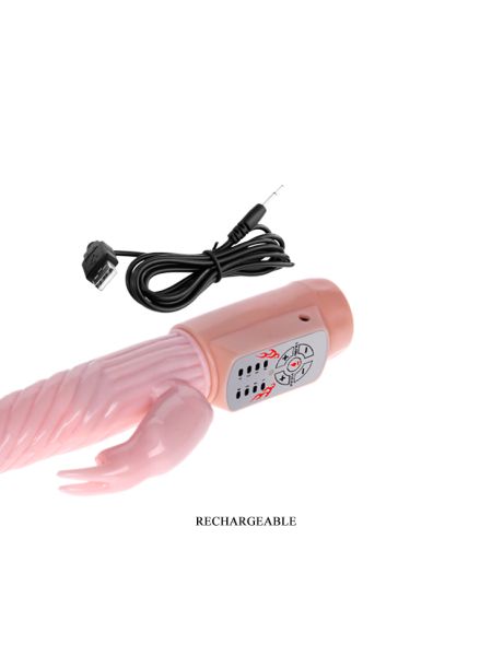 Ogrzewany wibrator z sex masażerem łechtaczki 21cm - 6
