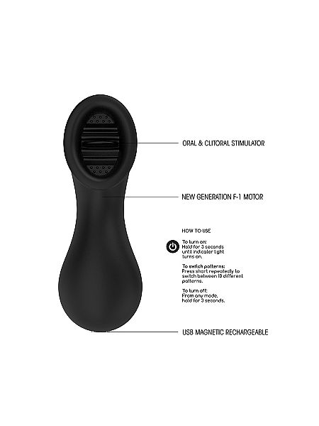 Oral Clitoral Stimulator - Dreamy - Black - 12