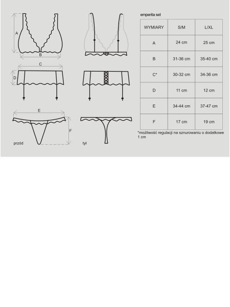 Pas stringi biustonosz sex komplet emperita s/m - 5