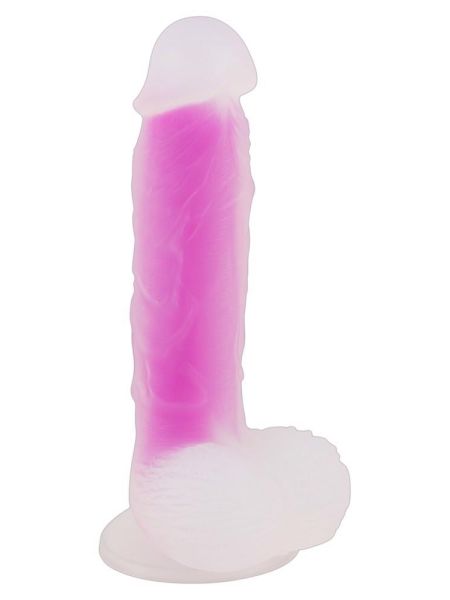 Penis dildo na przyssawce miękki naturalny 17cm - 4