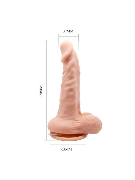 Penis z jądrami wibrujące dildo z przyssawką mocne - 6