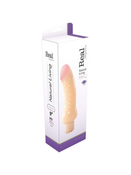 Penis z różową główką wibrator realistyczny 22cm