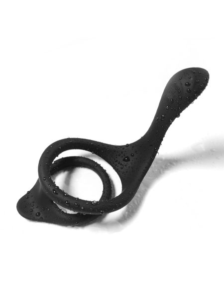 Pierścień na penisa podwójny z masażerem krocza - 5
