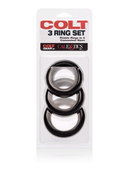 Pierścień-COLT 3 RING SET BLACK - 4