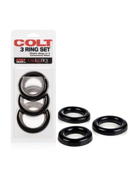 Pierścień-COLT 3 RING SET BLACK - 5